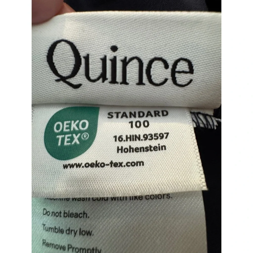 Quince Organic Cotton Percale Duvet Cover Set Full/Queen Navy